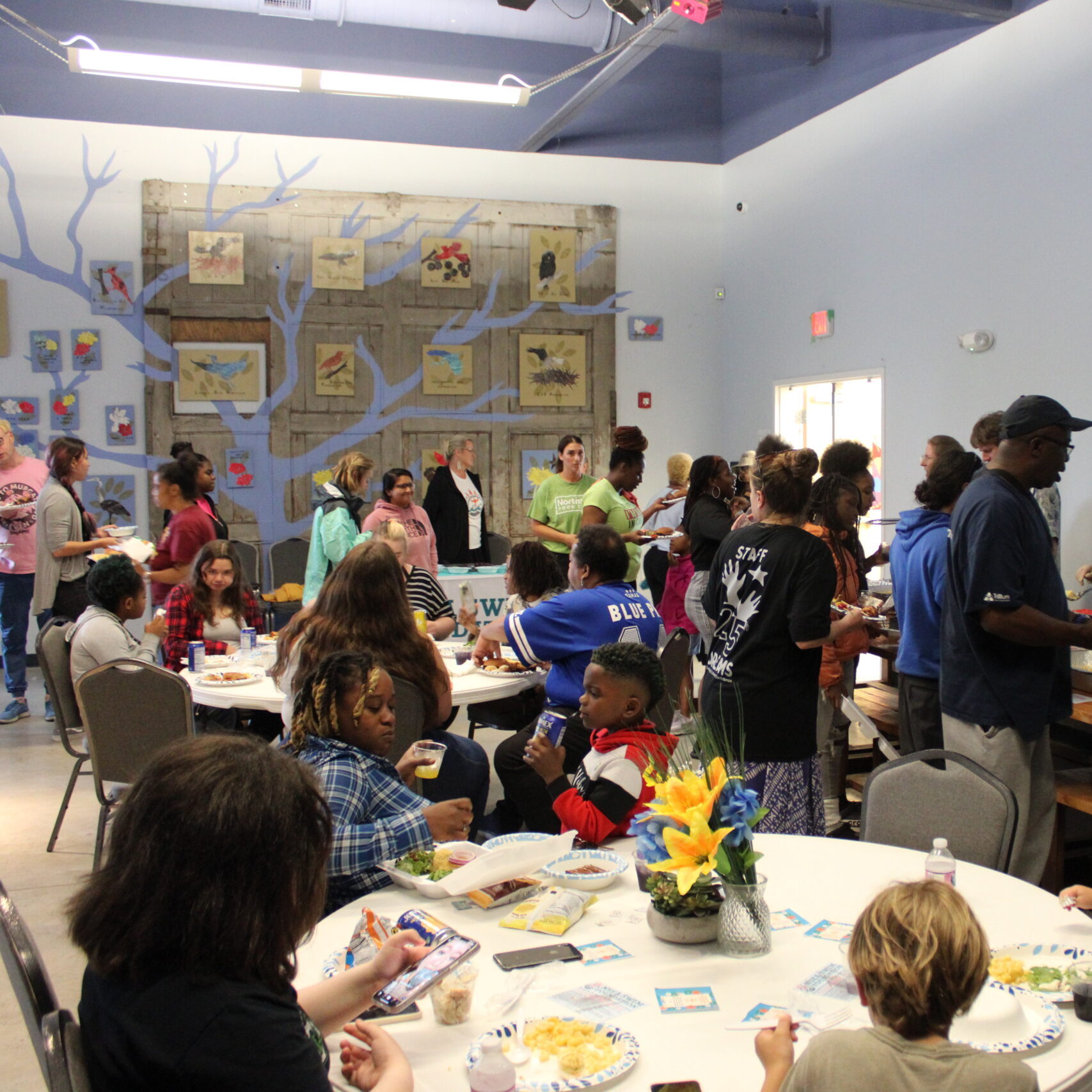 Community Dinners - People Eating and Making Plates